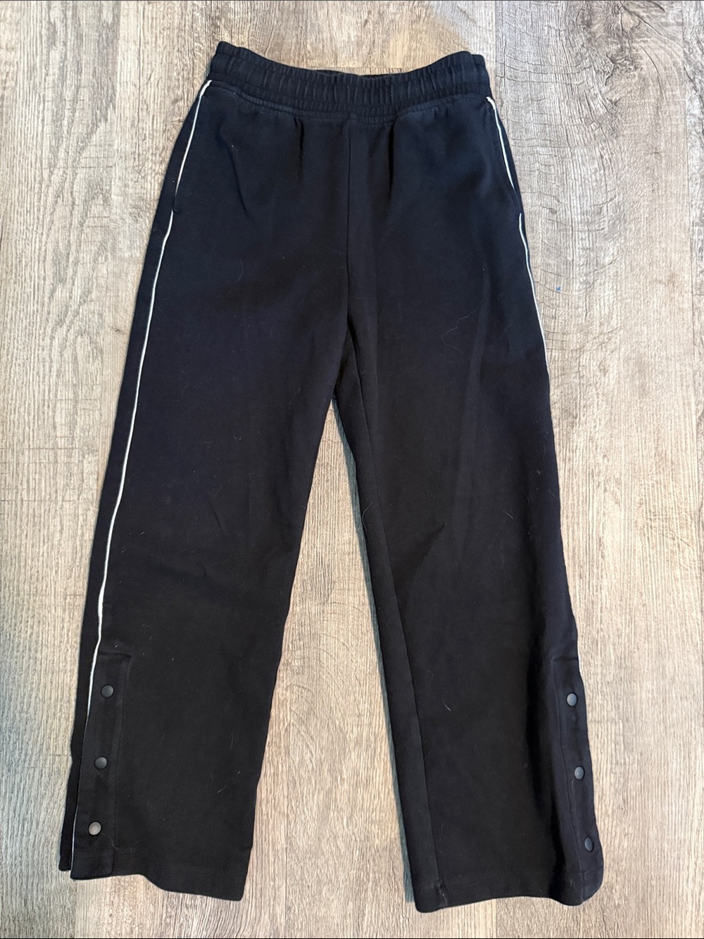 Old Navy Black Sweatpants with White Side Piping